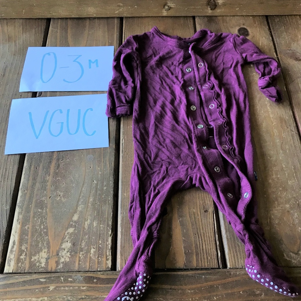 Kickee Pants plum jammies 0-3M